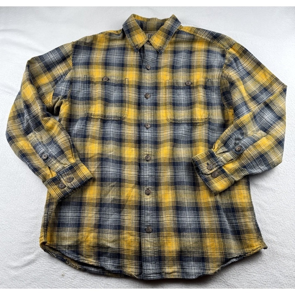 Duluth Trading Cotton Button Down Flannel Plaid Shirt Men's M